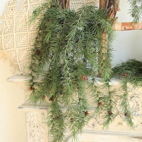 

decorative flowers & wreaths 70cm artificial plastic plant green pine branches wedding family party decorated needles rattan diy christmas a