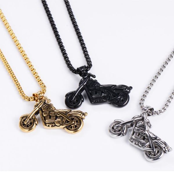 

hiphop stainless steel motorcycle pendant necklace men club jewelry, Silver
