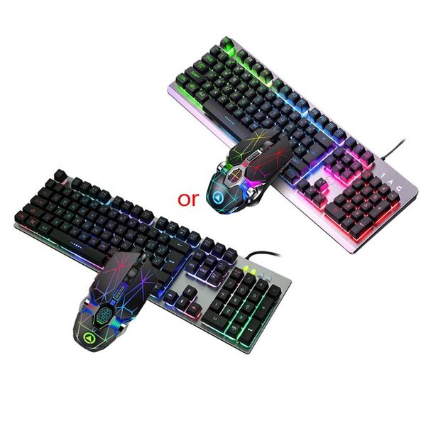 

104keys rgb aluminum alloy gaming keyboard and mouse set combos