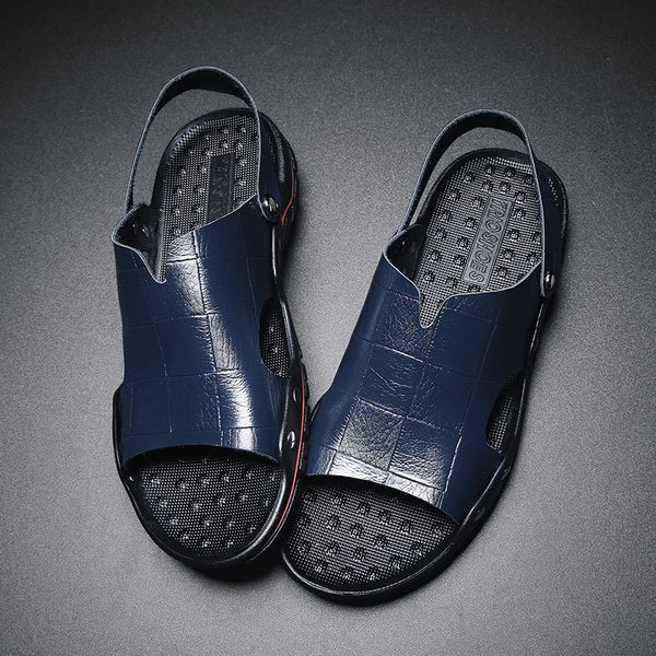 

fashion summer cross-border sandals 2021 mens large size 48 breathable casual trend two-user outdoor beach sandal code:40hd-1998, Black