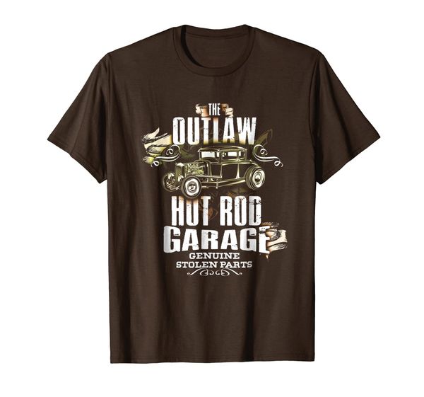 

vintage muscle cars t-shirt outlaw rod garage, White;black
