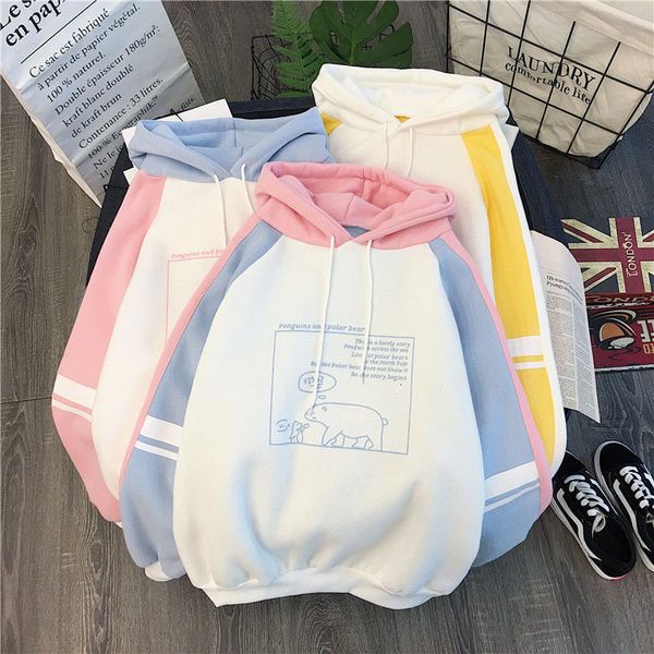 

women hoodie zogaa hoodies autumn 2021 fashion new long sleeve hooded warm pullover korean loose streetwear patchwork sweatshirt, Black