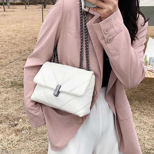 

shoulder bags classic chain design pu leather crossbody for women 2021 fashion solid color handbags and purses female