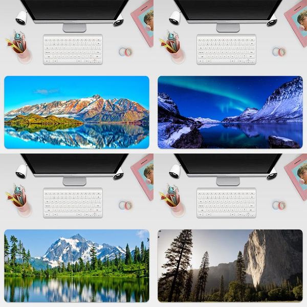 

mouse pads & wrist rests forest nature mountain large keyboard cover non-slip rubber base computer carpet desk mat pc game pad