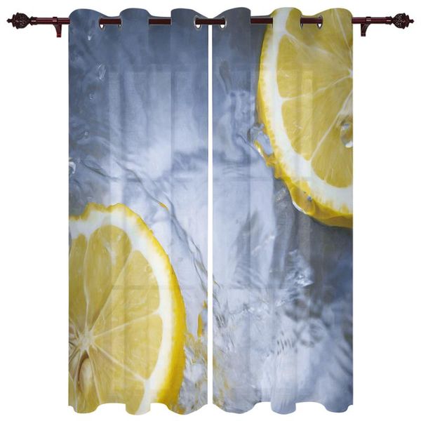 

luxury modern window curtains lemon slices in water bedroom living room dining decoration translucent beautiful curtain & drapes