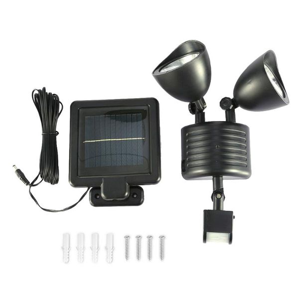 

household solar powered 22led motion sensor light outdoor floodlight courtyard pation induction lamp, black housing wall lamps