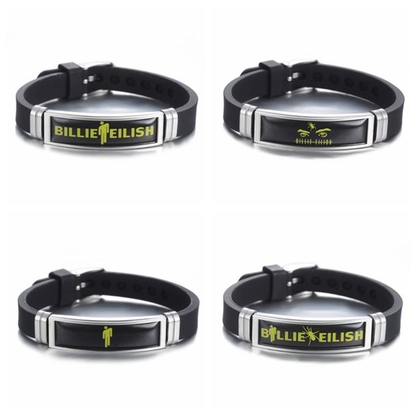 

rap singer hip hop street racket stainless steel color bracelet, Black