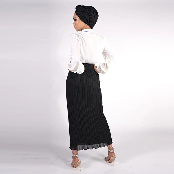 

jupe longue femme abaya turkey muslim fashion high waist long skirt musulman de mode skirts womens faldas largas mujer clothing, Red