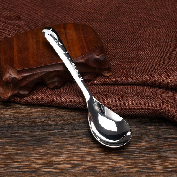 

spoons s999 sterling silver tableware soup spoon for baby print kitchenware