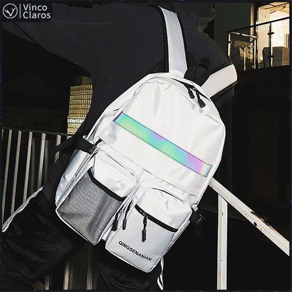 

backpack reflective school backpacks for teenager lightweight zipper boys college style men's bags