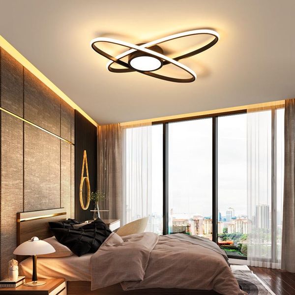 

ceiling lights cross border special led lamp black and white simple modern bedroom warm personality fashionable room
