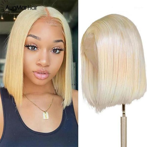 

full lace 613 honey bob human hair wigs pre plucked remy with baby1, Black;brown