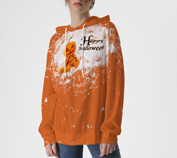 

halloween hoodie long sleeve round neck loose drawstring fashion women, fashion sweater, round neck fashion sweater, Black