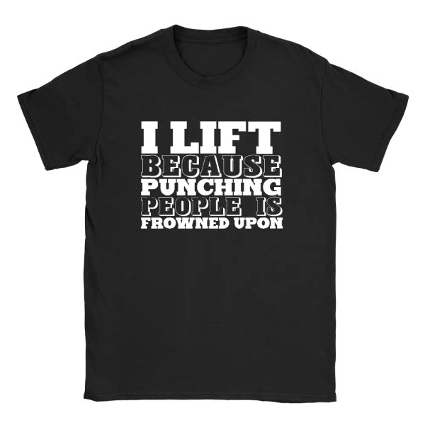 

i lift because mens t-shirt funny bodybuilding weights workout gift, White;black