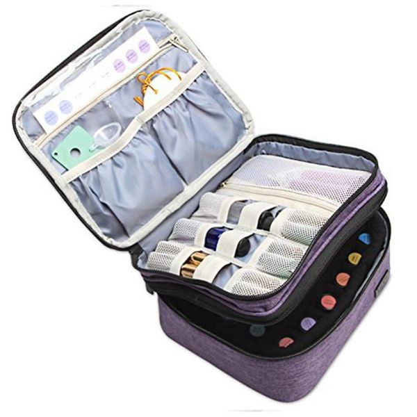 

grids essential oil storage bag 5-30ml bottle box with roller home organizer bags
