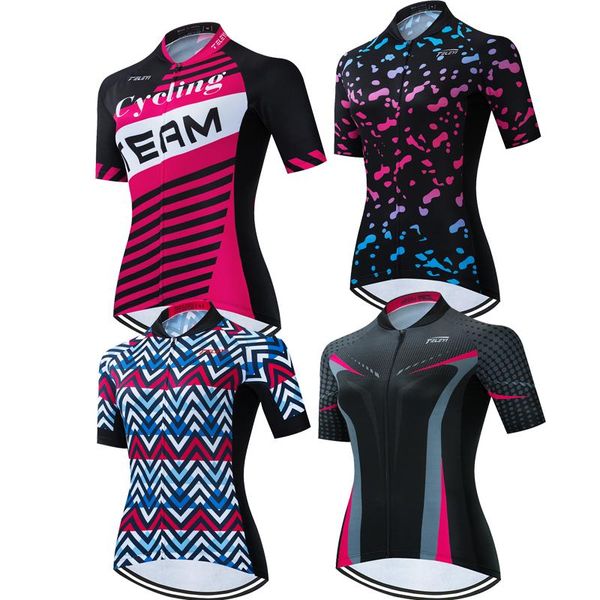 

racing sets teleyi women's breathable pink 2021 cycling jersey spring anti-pilling eco-friendly bike clothing road team bicycle wear sh, Black;blue