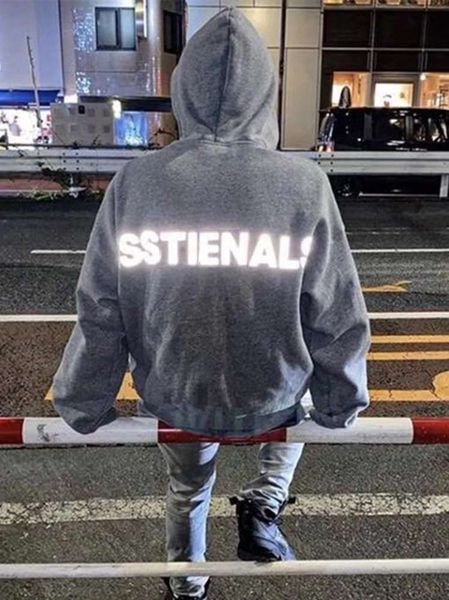 

esstiaenls fleece reflective letter hooded sweater men's and women's fashion brand clothes spring and autumn thin coat lovers&#039, Black;brown