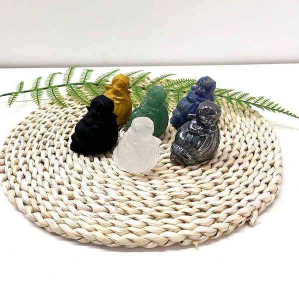 

decorative objects & figurines 2inches clear quartz natural crystal caved reiki healing gemstone obsidian angel on the conch for gift decora