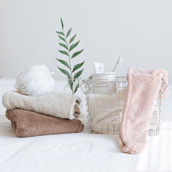 

towel microfiber fabric geometric dry hair cap polyester simple style strong water absorption quick use for bathroom el