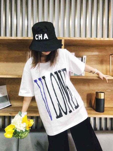 

factory t shirt wang yibo's same friends t-shirt pop limited blue big v loose couple men and women edison chen short, White;black