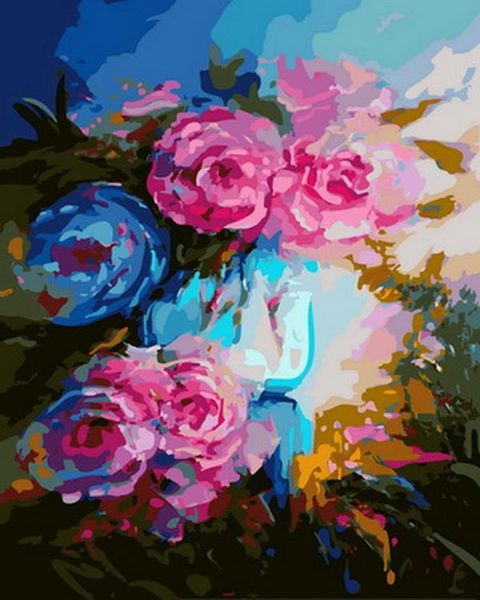 

paintings frameless picture oil by numbers flowers wall decor diy painting on canvas for home 4050cm pink rose