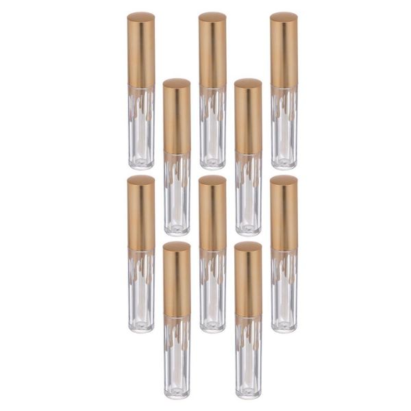 

10pcs gold cover lip tubes gloss bottles empty containers storage & jars