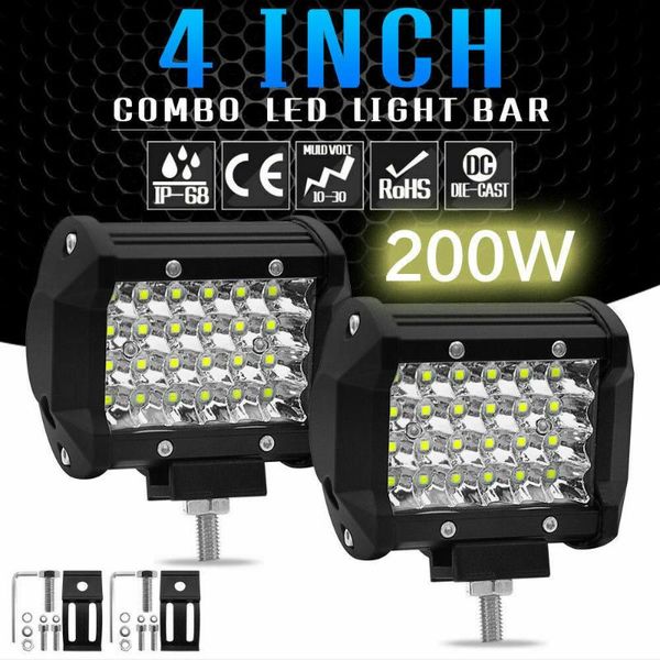 

inches 4 rows 200w working light spotting strip car cross country roof bar led