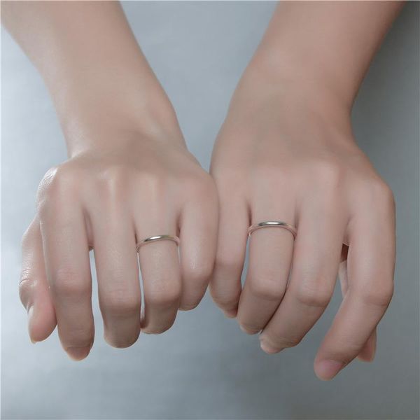 

cluster rings sodrov 925 sterling silver wedding ring set for couple resizable women mens jewelry, Golden;silver