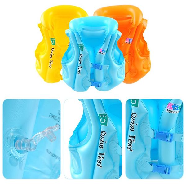 

life vest & buoy 1pc children's inflable swimsui baby jacket floating swimsuit buoyancy inflatable kids swimming