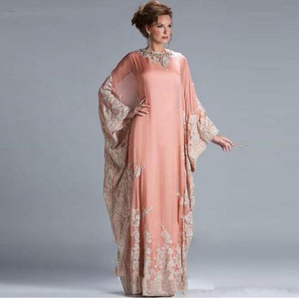 Eleganti appliques in pizzo Chiffon Kaftan Abaya per abbigliamento da sera formale