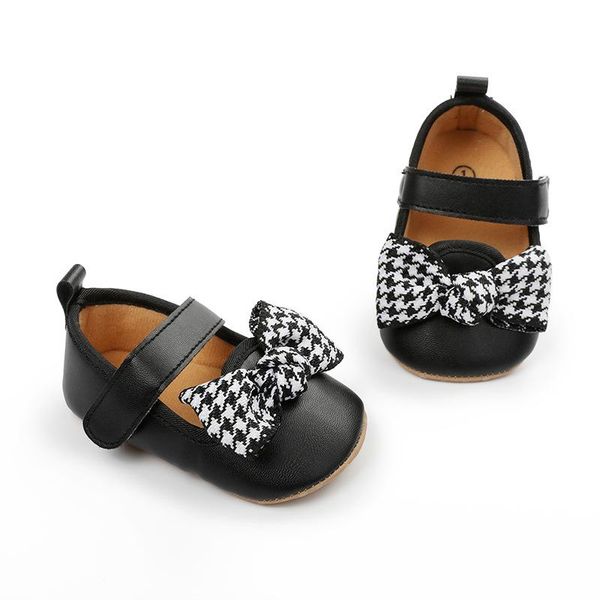 

born baby girl princess shoes all-match pu leather dress infant first walkers british style plaid bow toddler