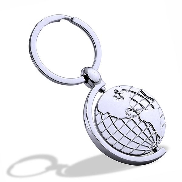

wholesale fashion metal stylish car keychain silver color glaze world map keychains for creative gift
