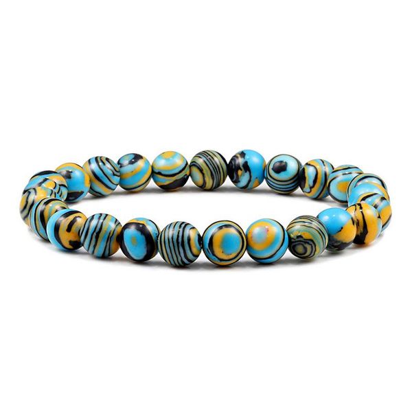 

beaded, strands blue malachite natural stone bracelets women men chakra prayer mala buddhist beads bracelet bangle yoga strand charm jewelry, Black