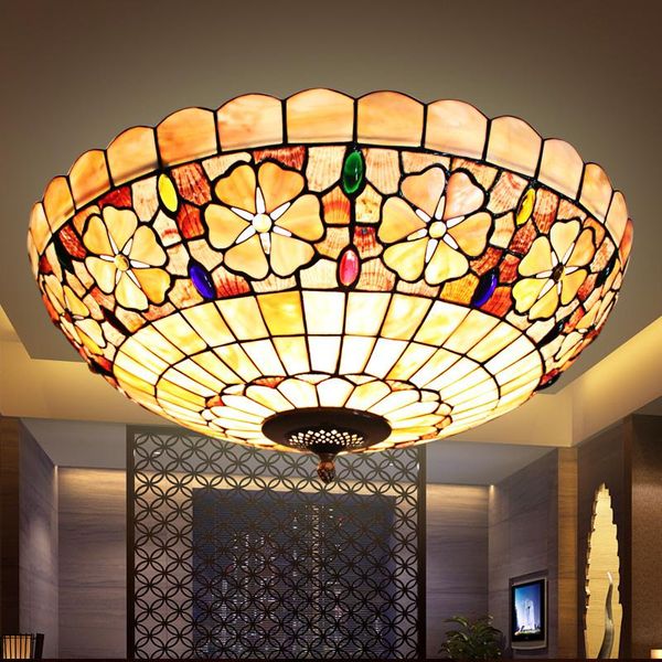 

ceiling lights led turkish bohemia natural shell tiffany mediterranean style lustres kitchen living room bar lamp