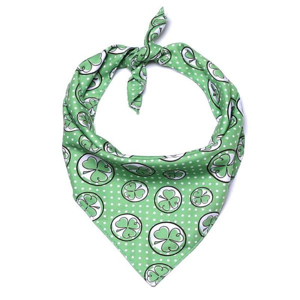 

dog apparel pet green lucky clover triangle saliva scarf bandana small large dogs bibs accessories