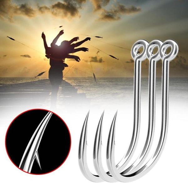 

50pcs fishing hooks set barbed curve carp coating circle fishhook hook single b7p2