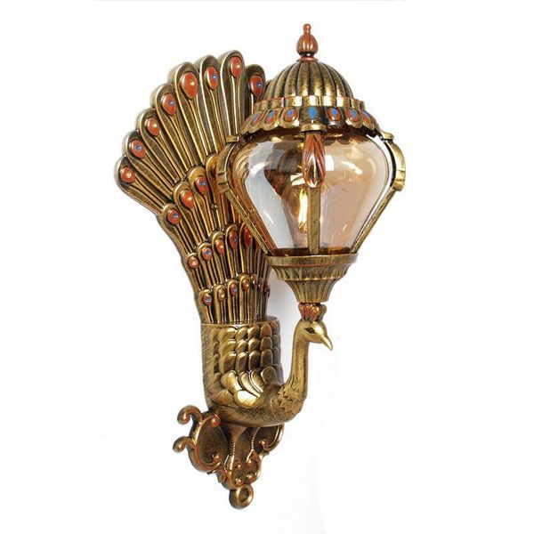 

outdoor waterproof courtyard wall lamp european villa retro terrace balcony gate peacock light lamps