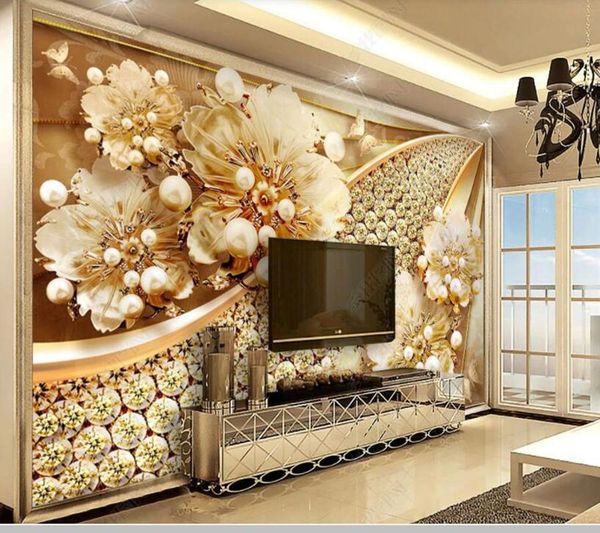 

wallpapers papel de parede jewelry flower diamond background luxury 3d wallpaper mural,living room tv wall bedroom papers home decor