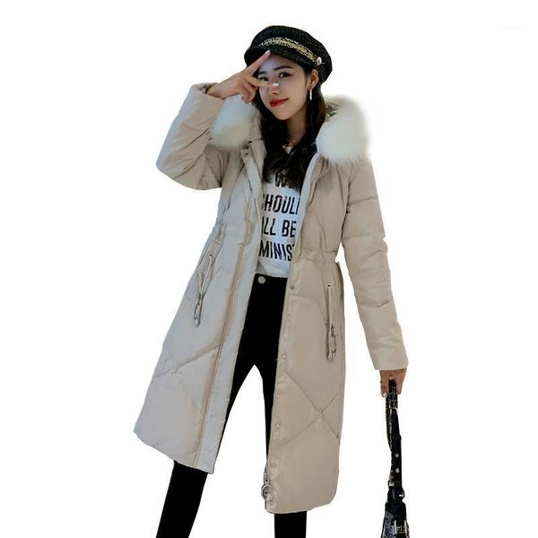 

women's down & parkas (urmall)european women coats jackets real raccoon fur hoody slim waist winter lady long outwear overcoat lf9166, Black