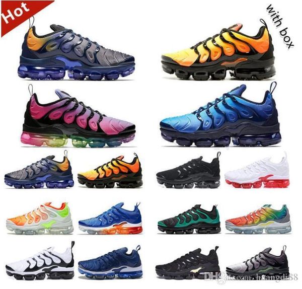 

with box 2021 tn plus mens running shoes pink sea triple white black women voltage purple lemon lime bumblebee be true trainers sports sneak