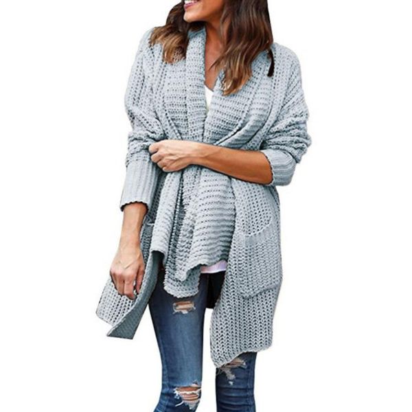 

women's sweaters cibo fashion autumn winter womens casual loose long sleeve open front warm knitted cardigan sweater outwear coat 8 co, White;black