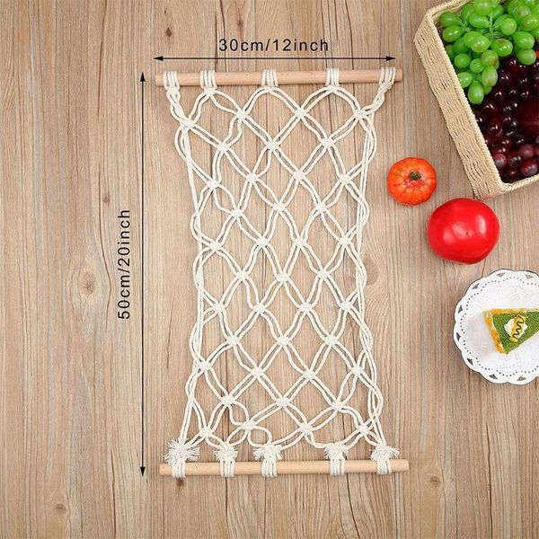 

storage baskets 95 macrame fruit hammock under cabinet fruits net boho vegetable basket hanging holder home organization