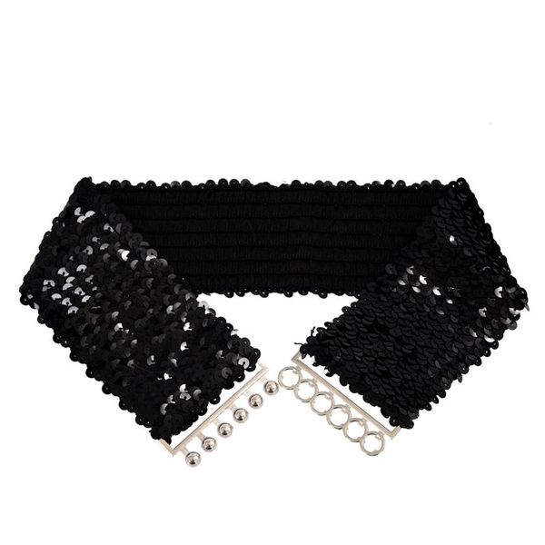 

black lady fashion sequins elastic stretch shinning waist band casual belt belts, Black;brown