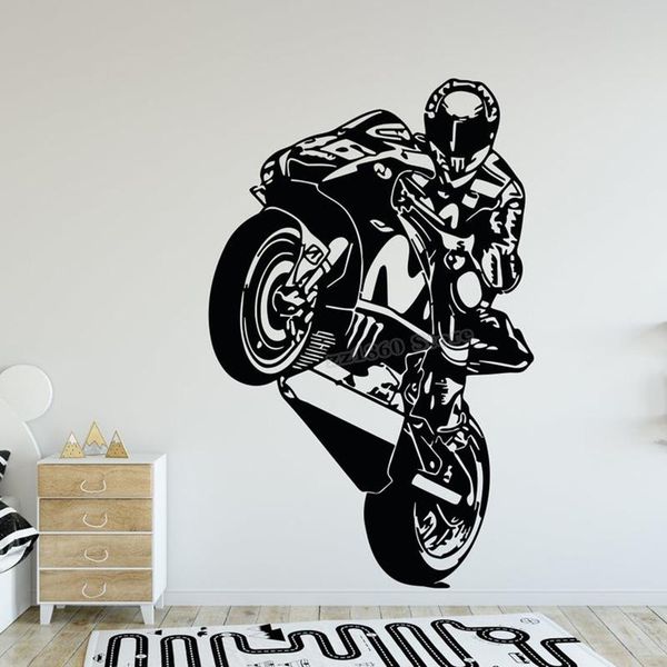 

wall stickers motorcycle decal racing driver highway moto bike sticker home room decoration design decals b739
