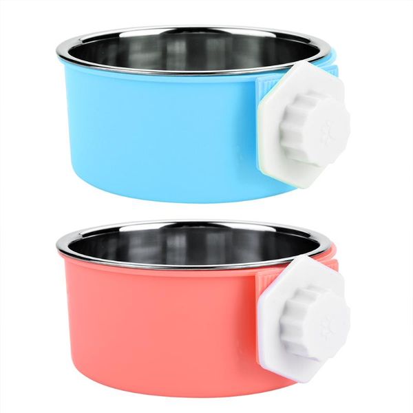 

stainless steel hanging feeder water bowl for crate cages coop dog bird pet car seat covers