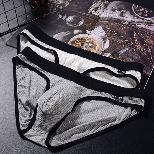 

Underpants 2021 Brand Sexy Men's Underwear Calzoncillos Hombre Slip Male Modal Panties Ropa Interior Man U Convex, Black;white