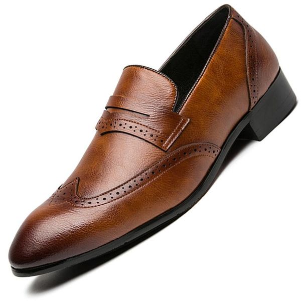 

men oxfords shoes big size 38-46 brogue carved leather italian style male formal office wedding dress, Black