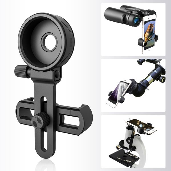 Aggiornamento dell'Aggiornamento Universal Cell Phone Adapter Bracket Clip Mount Soft Gomma Materiale Gomma Binoculare Spotting Spotting Spotting Telescopio