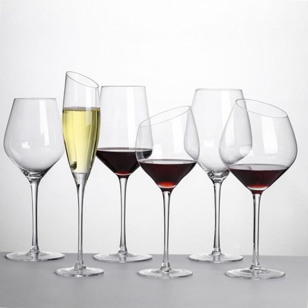 

wine glasses crystal glass oblique red champagne creative tall bordeaux burgundy