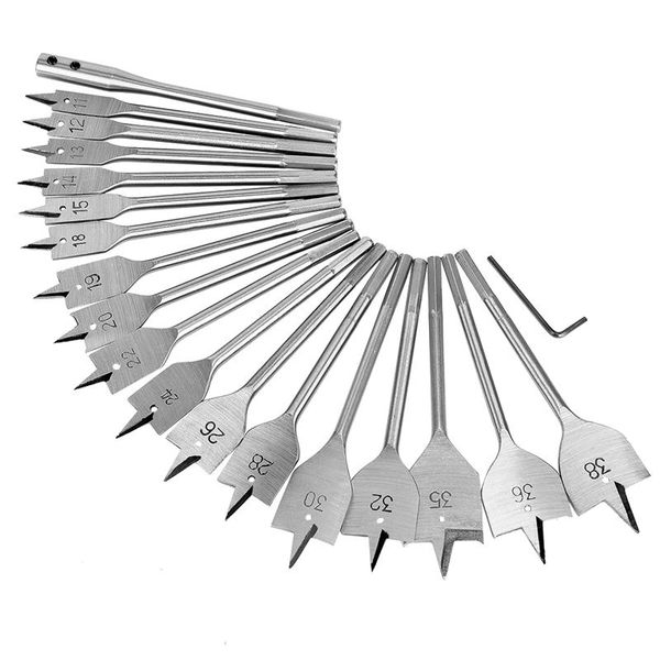 

professional drill bits 19pcs 11-38mm spade bit set with extended rod wood for woodworking boring